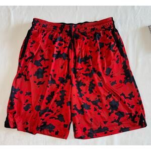 And1 Shorts Mens XL Basketball Gym Athletic Jogger Y2K‎ 90s Red/Black Camo